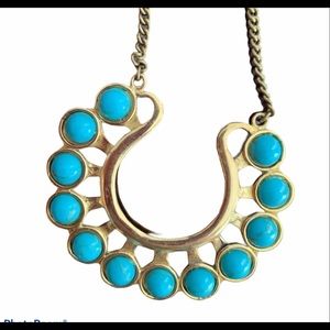 Lena Bernard necklace brass turquoise long pendant